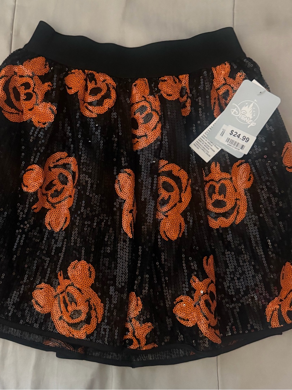 Disney x Black Orange Sequin Mickey Skirt